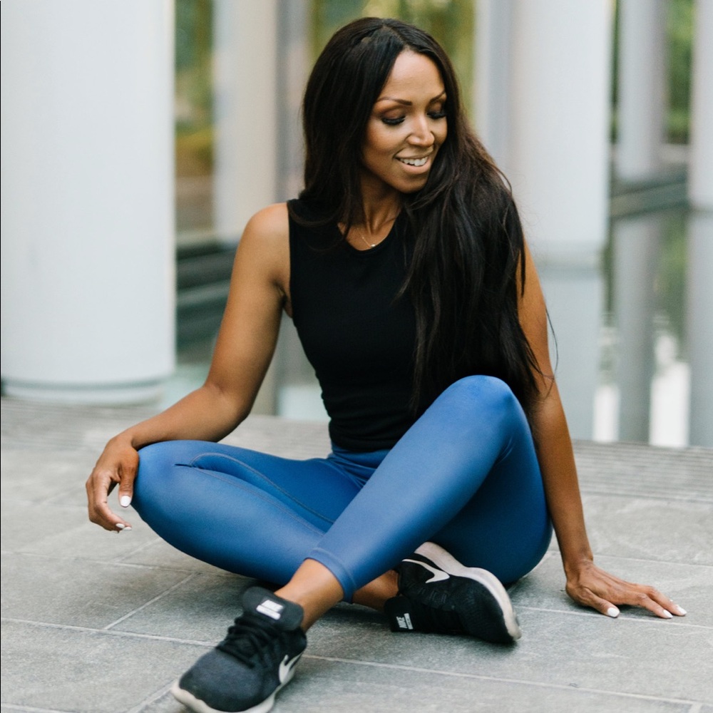 💙NWOT ZYIA Metallic Blue Leggings💙